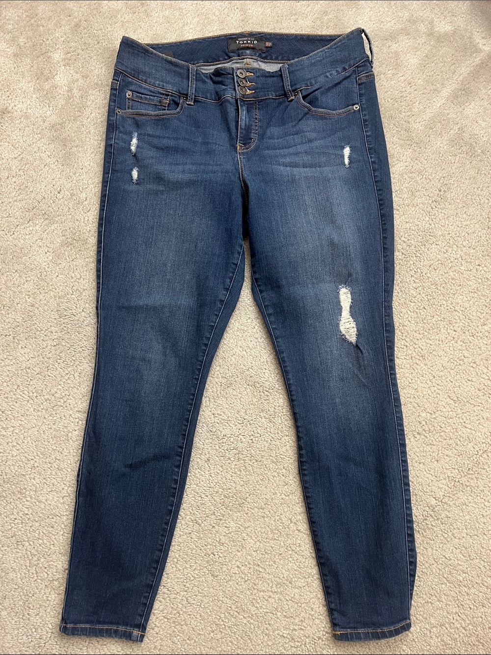 torrid Dark Indigo Distressed Jeggings